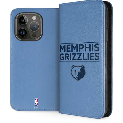 NBA Memphis Grizzlies Standard - Light Blue iPhone 15 Pro Folio Case